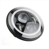 Pair of  7 Inch Round Black Housing light 7"  LED Headlights Halo Angle Eyes withTurn Signal For 97-15 Wrangler JK TJ Defender