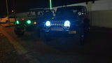 Pair of  7 Inch Round Black Housing light 7"  LED Headlights Halo Angle Eyes withTurn Signal For 97-15 Wrangler JK TJ Defender