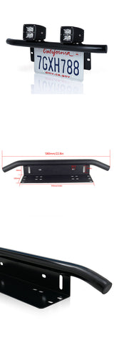 22.8 INCH Black Stainless Steel Bull Bar Front Bumper License Plate Mount Bar led work light Light Bar bracket