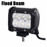 Auxmart 18W CREE Chips LED Work Light Spot/Flood Beam Offroad Light Led +Double Row A-pillar Mount Brackets For Jeep Wrangler JK