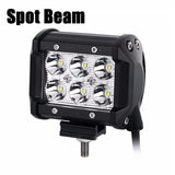 Auxmart 18W CREE Chips LED Work Light Spot/Flood Beam Offroad Light Led +Double Row A-pillar Mount Brackets For Jeep Wrangler JK