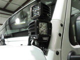 Auxmart 18W CREE Chips LED Work Light Spot/Flood Beam Offroad Light Led +Double Row A-pillar Mount Brackets For Jeep Wrangler JK