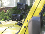 Auxmart 18W CREE Chips LED Work Light Spot/Flood Beam Offroad Light Led +Double Row A-pillar Mount Brackets For Jeep Wrangler JK