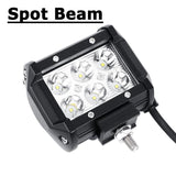 Auxmart 18W CREE Chips LED Work Light Spot/Flood Beam Offroad Light Led +Double Row A-pillar Mount Brackets For Jeep Wrangler JK