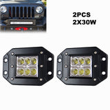 2pcs 30W 5Inch LED Work Light Flood Beam Cube Pod Lamp Driving Headlight Backup Reverse Lights Offroad Truck Boat ATV UTV
