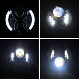7" Inch Round with CREE LED Halo Headlights Bulb Lamp For Jeep Wrangler JK TJ LJ Hummer H13 to H4 LED Headlamp Projector DRL