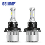 Oslamp Hi-Lo Beam COB Chip H13 Plug 72W/pair 6500K LED Car Headlight Kits Auto Led Head Light Bulbs with Bulit in Fan All-in-one
