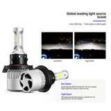 Oslamp Hi-Lo Beam COB Chip H13 Plug 72W/pair 6500K LED Car Headlight Kits Auto Led Head Light Bulbs with Bulit in Fan All-in-one