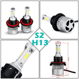 Oslamp Hi-Lo Beam COB Chip H13 Plug 72W/pair 6500K LED Car Headlight Kits Auto Led Head Light Bulbs with Bulit in Fan All-in-one