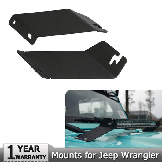 A Pair of Car Auto Styling Hood 20'' Inch Mounting Brackets LED Work Light Bar Mounts for Jeep Wrangler JK 2007-2015
