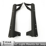 A pair of 52" Led Light Bar Windshield Mounting Brackets Offroad Light Bars Mounts for Jeep Wrangler JK 07-15