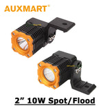 Auxmart LED Spot Light 2 inch CREE Chips 10W Pods Light Moudular Light Flood/Spot Fit Motorcycle Bike ATV SUV UTV Truck Boat