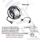 7" Inch Round with CREE LED Halo Headlights Bulb Lamp For Jeep Wrangler JK TJ LJ Hummer H13 to H4 LED Headlamp Projector DRL
