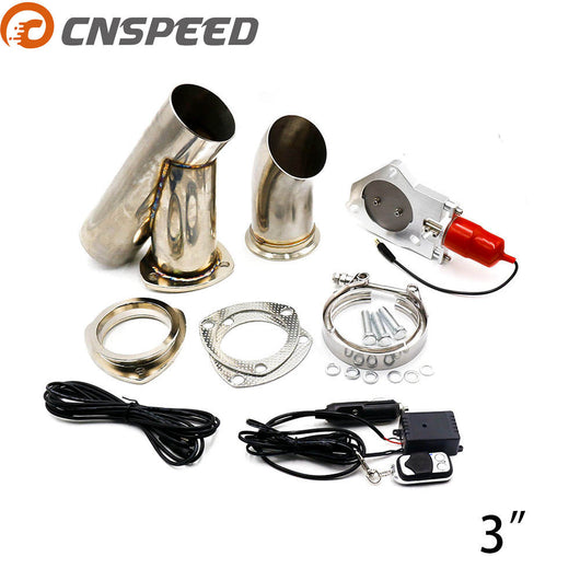CNSPEED 3'' inch Exhaust Control Valve With Remote Control Car Stainless Electric Exhaust Valve Cut outs Exhaust Cutout kit