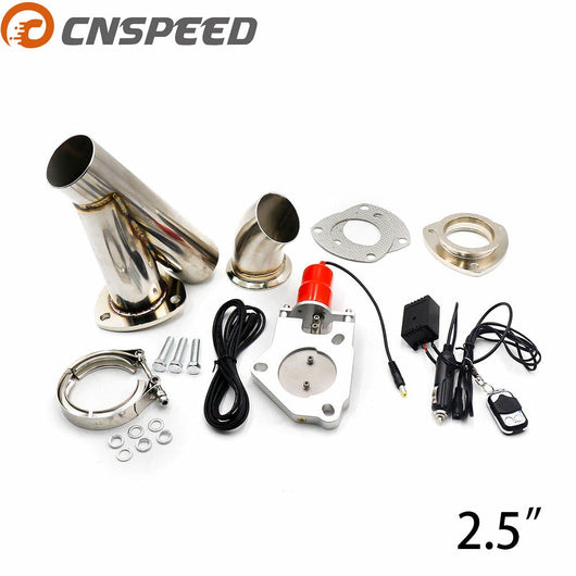 CNSPEED 2.5'' inch Exhaust Control Valve With Remote Control Car Stainless Electric Exhaust Valve Cut outs Exhaust Cutout kit