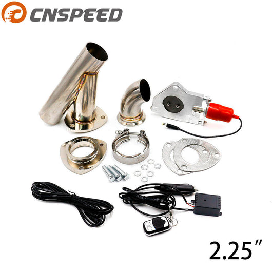 CNSPEED 2.25'' inch Exhaust Control Valve With Remote Control Car Stainless Electric Exhaust Valve Cut outs Exhaust Cutout kit